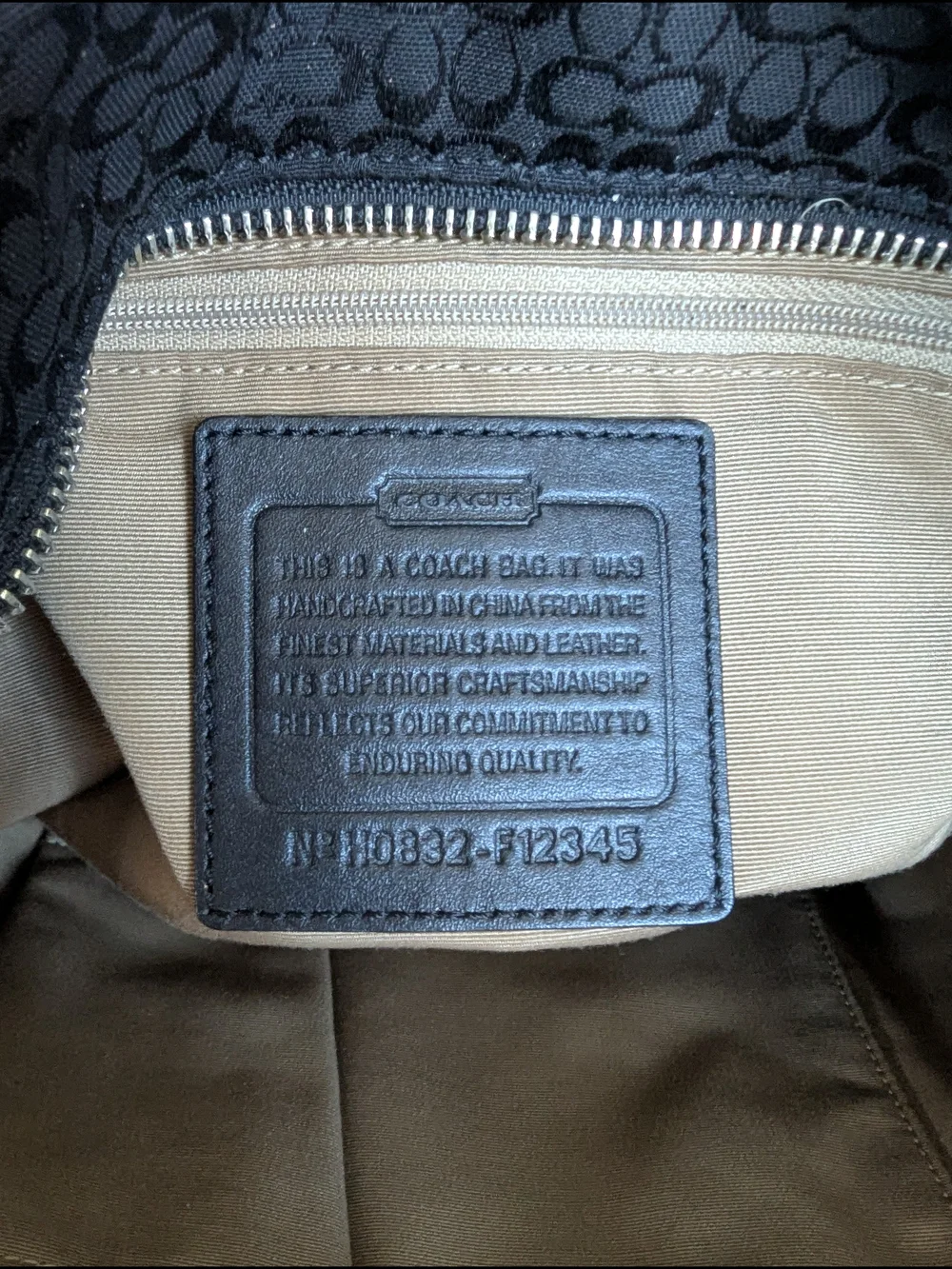 Vintage Coach Signature Gallery Jacquard Tote Bag